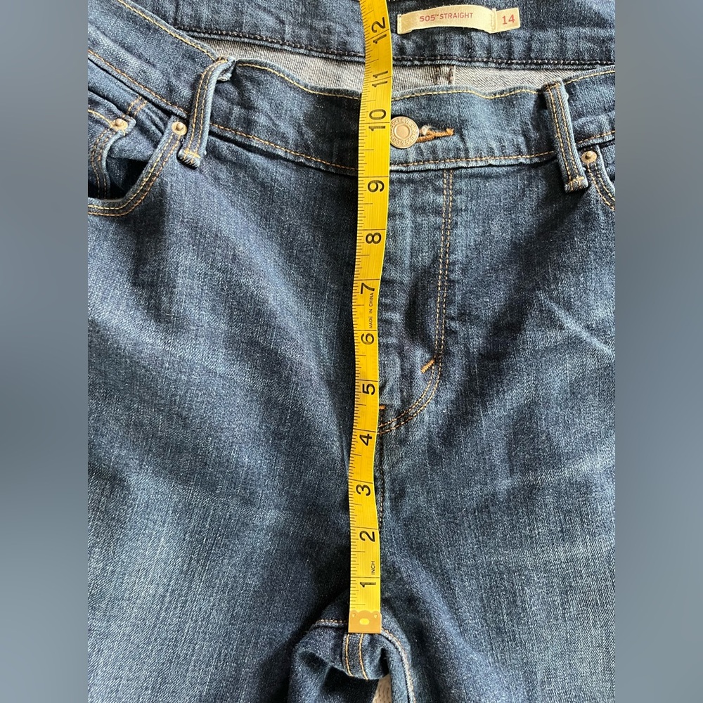 Levi’s 505 Straight Dark Wash Women’s Jeans Women’s Size 14 or 32x32 - Picture 11 of 16